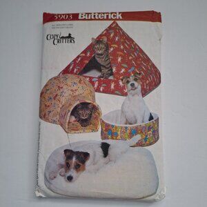 Butterick Cozy Critters Sewing Pattern 5903 Pet Beds Uncut Factory Fold Cat Dog